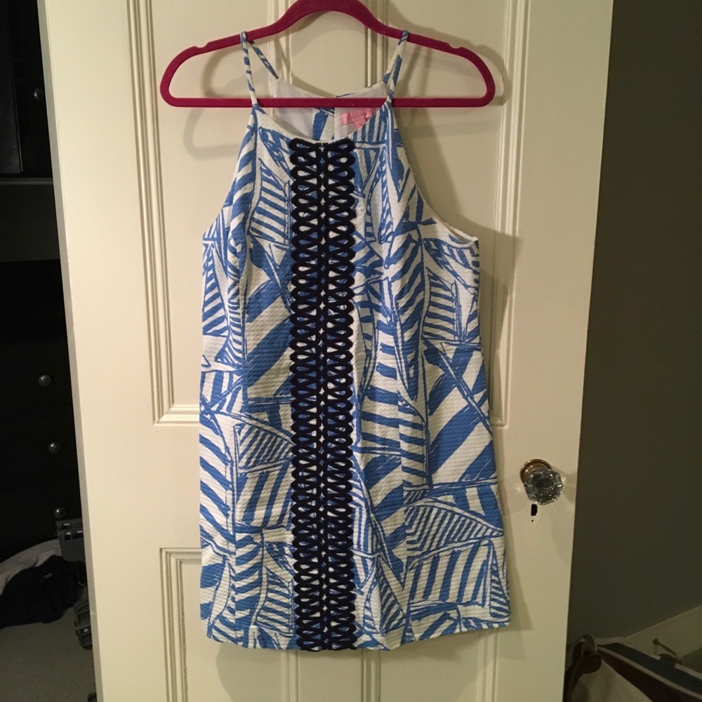 EUC LILLY PULITZER HALTER SHIFT DRESS SIZE 14